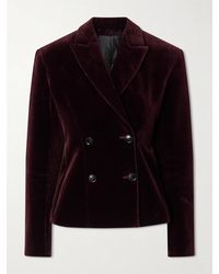 Alaïa - Double-Breasted Cotton-Velvet Blazer - Lyst