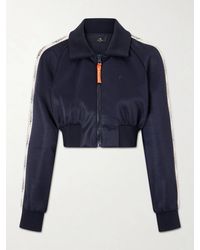 Etro - Cropped Canvas-Trimmed Satin-Jersey Track Jacket - Lyst