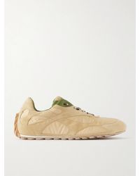 Bottega Veneta - Orbit Leather-Trimmed Suede And Shell Sneakers - Lyst
