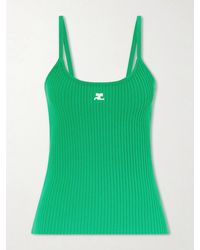 Courreges - Reedition Logo-Appliquéd Ribbed-Knit Tank - Lyst