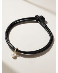 Mizuki - Sea Of Beauty Choker Aus Leder Mit Perle, Diamant Und Details Aus 14 Karat - Lyst