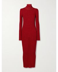 Isabel Marant - Josita Metallic Ribbed-Knit Turtleneck Maxi Dress - Lyst