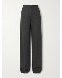 Max Mara - Pleated Herringbone Wool-Blend Wide-Leg Pants - Lyst