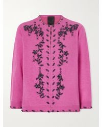Anna Sui - Sequin-Embellished Wool-Blend Cardigan - Lyst
