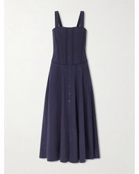 Ralph Lauren - Sophee Pintucked Cotton-Blend Jersey Midi Dress - Lyst