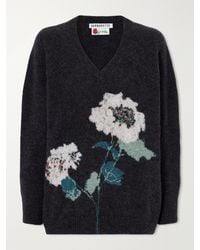 BERNADETTE - Kane Brushed Intarsia-Knit Sweater - Lyst