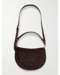 Isabel Marant - Oskan Soft Zipped Leather-Trimmed Suede Shoulder Bag - Lyst
