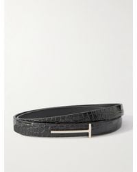 Tom Ford - Croc-Effect Leather Belt - Lyst
