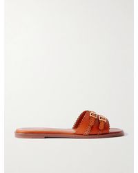 Zimmermann - Goldie Buckled Leather Slides - Lyst