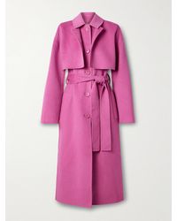 Ulla Johnson - Romi Belted Layered Wool-Blend Felt Coat - Lyst