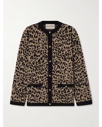 Valentino Garavani - Leopard-Jacquard Wool Cardigan - Lyst