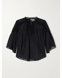 Isabel Marant - Parina Lace-Trimmed Woven Blouse - Lyst