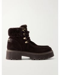 Bogner - Turin 10 Suede And Wool-Trimmed Ankle Boots - Lyst