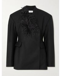 16Arlington - Ram Feather-Trimmed Wool-Twill Blazer - Lyst