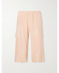 Aflalo - Auden Lace-Trimmed Silk-Satin Shorts - Lyst