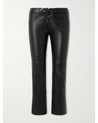 Isabel Marant - Vanel Verkürzte Hose Mit Schmalem Bein Aus Leder Mit Schnürung - Lyst