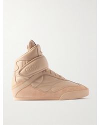 Chloé - Kick Suede-Trimmed Quilted Leather High-Top Sneakers - Lyst