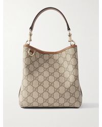 Gucci - Gg Emblem Beuteltasche Aus Beschichtetem, Bedrucktem Canvas Mit Lederbesätzen - Lyst