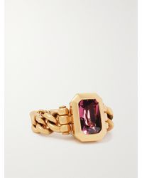 MAOR - Curb Chain 18-Karat Tourmaline Ring - Lyst