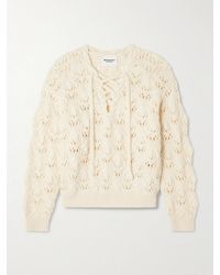 Isabel Marant - Wendy Lace-Up Open-Knit Wool-Blend Sweater - Lyst