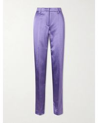 Dries Van Noten - Cotton-Blend Satin Straight-Leg Pants - Lyst