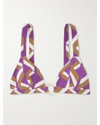 Eres - Must Bedrucktes Triangel-Bikini-Oberteil Mit Verzierung - Lyst