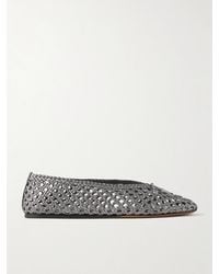Le Monde Beryl - Regency Bow-Embellished Woven Metallic Leather Ballet Flats - Lyst