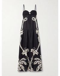 Johanna Ortiz - Enlightened Sailor Tiered Cutout Printed Linen Maxi Dress - Lyst