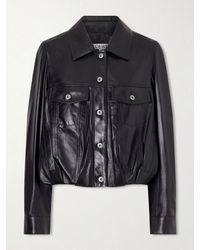 Loewe - Gathered Leather Jacket - Lyst