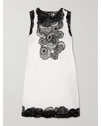 Jil Sander - Guipure Lace-Trimmed Organic Cotton-Poplin Mini Dress - Lyst