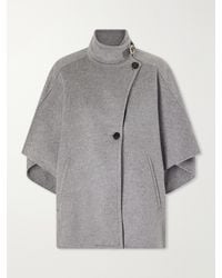 Max Mara - Derrik Buckled Leather-Trimmed Cashmere Cape - Lyst