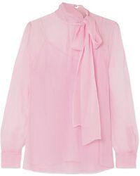 Valentino Pussy-bow Chiffon Blouse - Pink