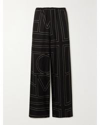 TOTEME - Embroidered Silk-Twill Wide-Leg Pants - Lyst