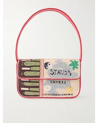 STAUD - Sac Porté Épaule En Satin À Broderies Et À Perles Tommy - Lyst