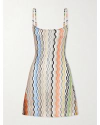 Missoni - Striped Metallic Crochet-Knit Mini Dress - Lyst