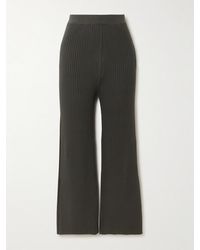 Lauren Manoogian - Column Ribbed Stretch-Pima Cotton Straight-Leg Pants - Lyst