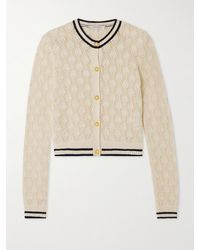 FRAME - The Rookie Pointelle-Knit Cotton-Blend Bouclé Cardigan - Lyst
