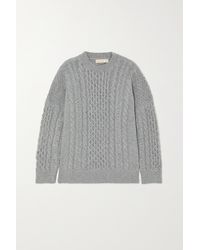 &Daughter + Net Sustain Ina Cable-knit Geelong Wool Jumper - Grey