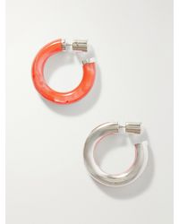 Alaïa - Ray Resin And-Tone Hoop Earrings - Lyst
