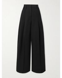Jil Sander - Hose Mit Weitem Bein Aus Webstoff Mit Falten - Lyst