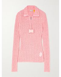 Moncler Genius - Jw Anderson Appliquéd Ribbed Cotton-Blend Bouclé Sweater - Lyst