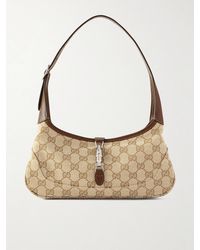 Gucci - Jackie 1961 Slim Small Leather-Trimmed Canvas-Jacquard Shoulder Bag - Lyst