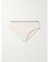 Marysia Swim - Barragan Bikini-Höschen Aus Seersucker Mit Stickereien - Lyst