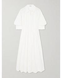 Jonathan Simkhai - Jazz Pleated Cotton-Blend Poplin Midi Shirt Dress - Lyst