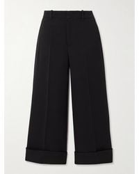 Gucci - Verkürzte Hose Mit Weitem Bein Aus Crêpe - Lyst