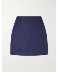 Blazé Milano - Nightbreak Linen, Wool And Silk-Blend Mini Skirt - Lyst