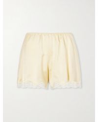 Chloé - Lace-Trimmed Silk-Satin Shorts - Lyst