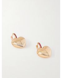 Roxanne Assoulin - Textured Heart-Tone Crystal Earrings - Lyst
