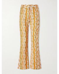La DoubleJ - Printed Stretch-Cotton Mid-Rise Flared Pants - Lyst