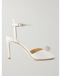 Jimmy Choo - Sacora 85 Crystal-Embellished Satin Sandals - Lyst
